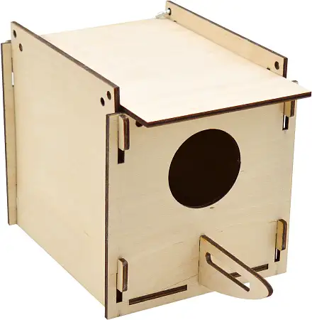 Купить zooexpress Домик для птиц Скворечник квадратный крепление к клетке, фанера
